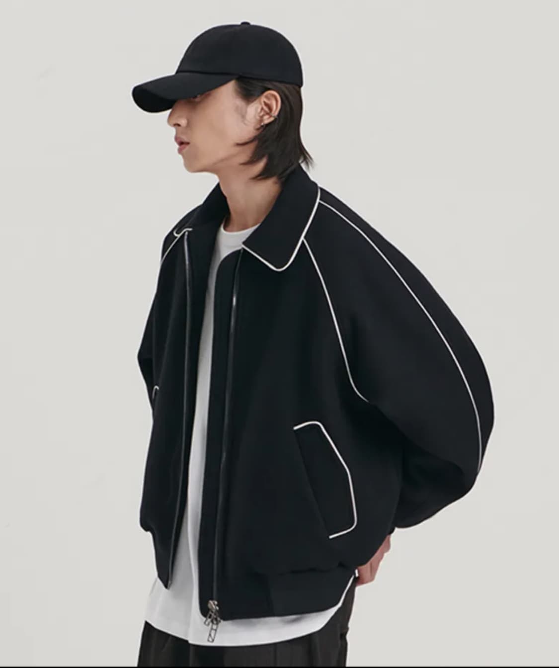 디앤에스알 라인 바시티 헤비 울 자켓 블랙 L 상품이미지1