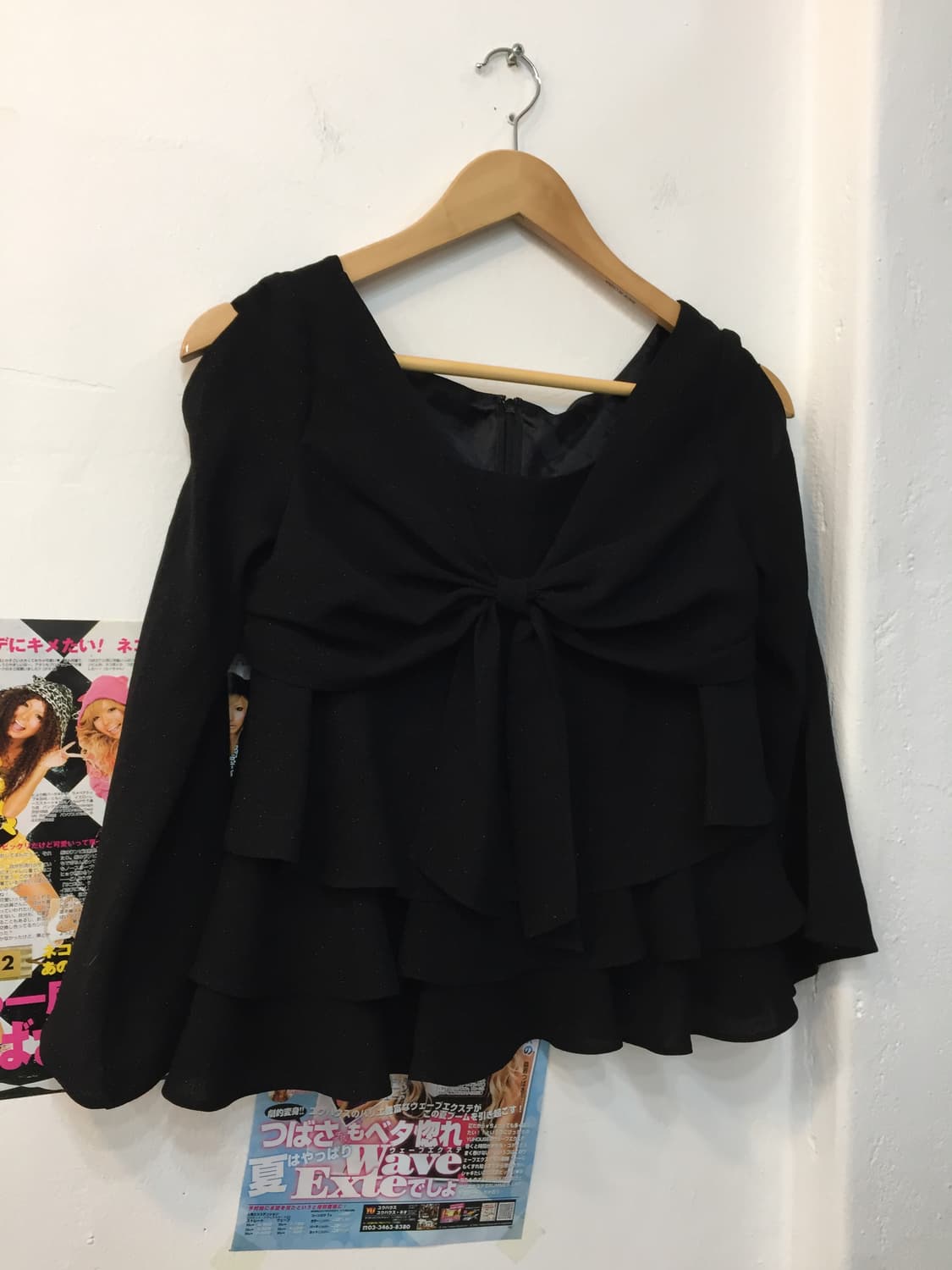 글리터 트임 리본 갸루 티셔츠 상품이미지3