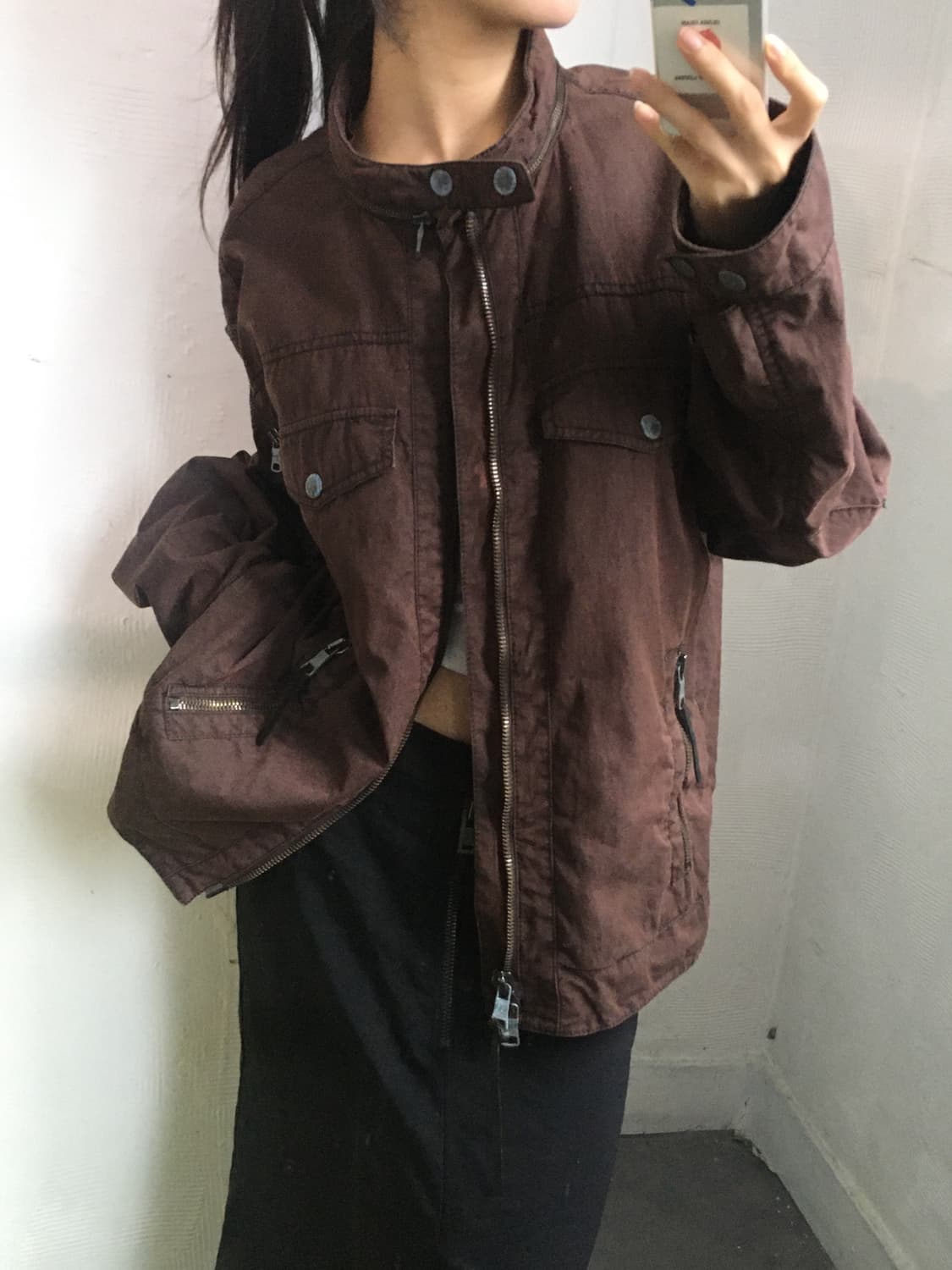 Armani Exchange 아르마니 브라운컬러 봄버자켓 상품이미지1