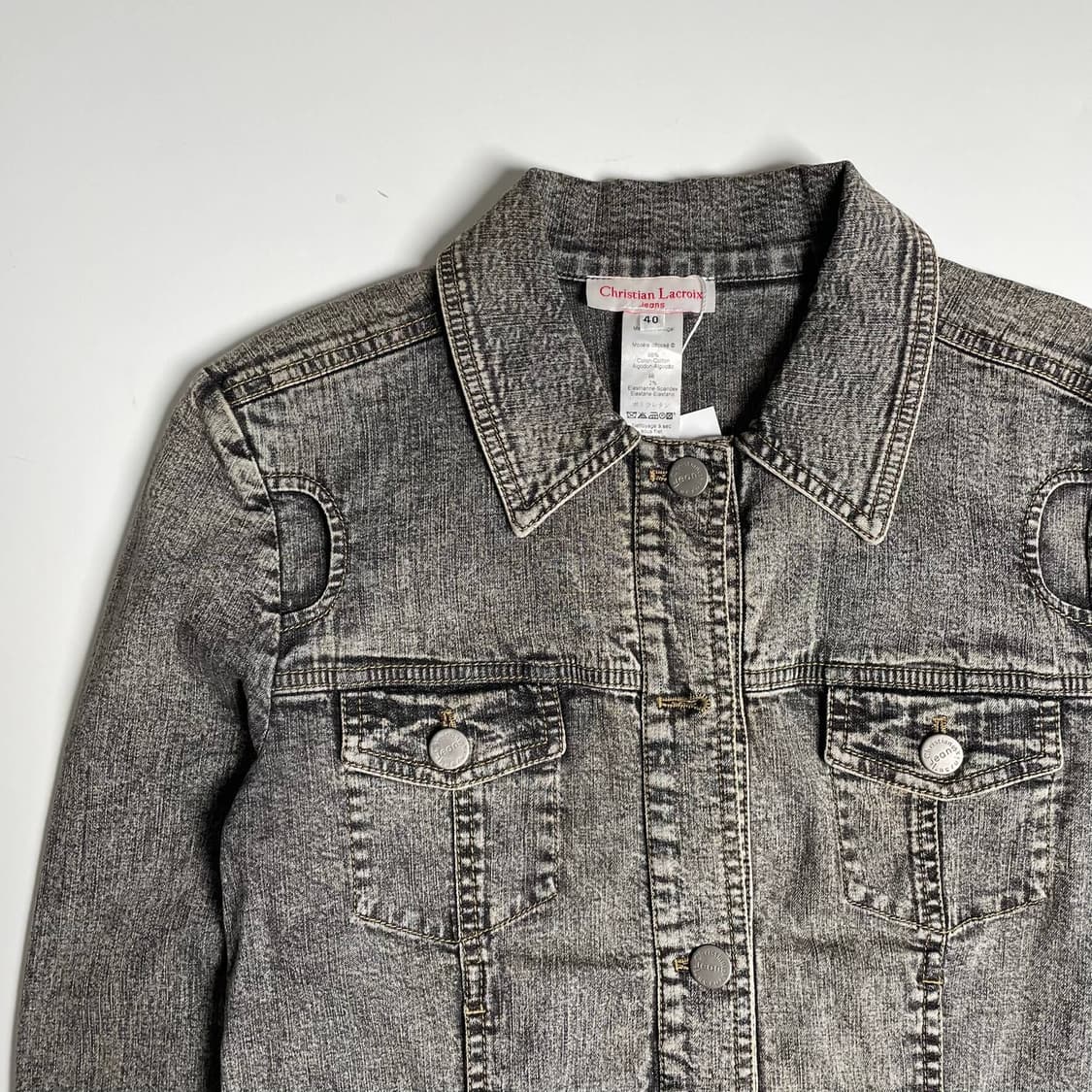 Chrisitan lacroix  레더 레터링 데님 자켓 상품이미지3