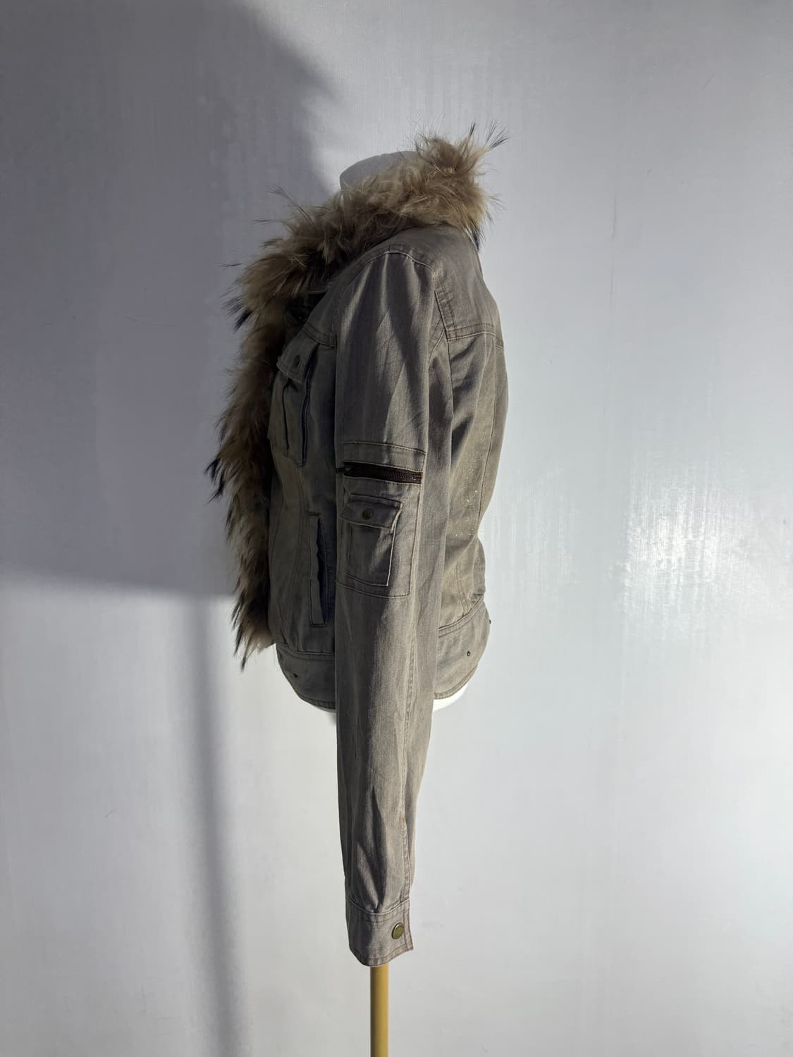 Clichy 머드 워싱 퍼 트리밍 트러커 자켓 y2k lgb goa  상품이미지2