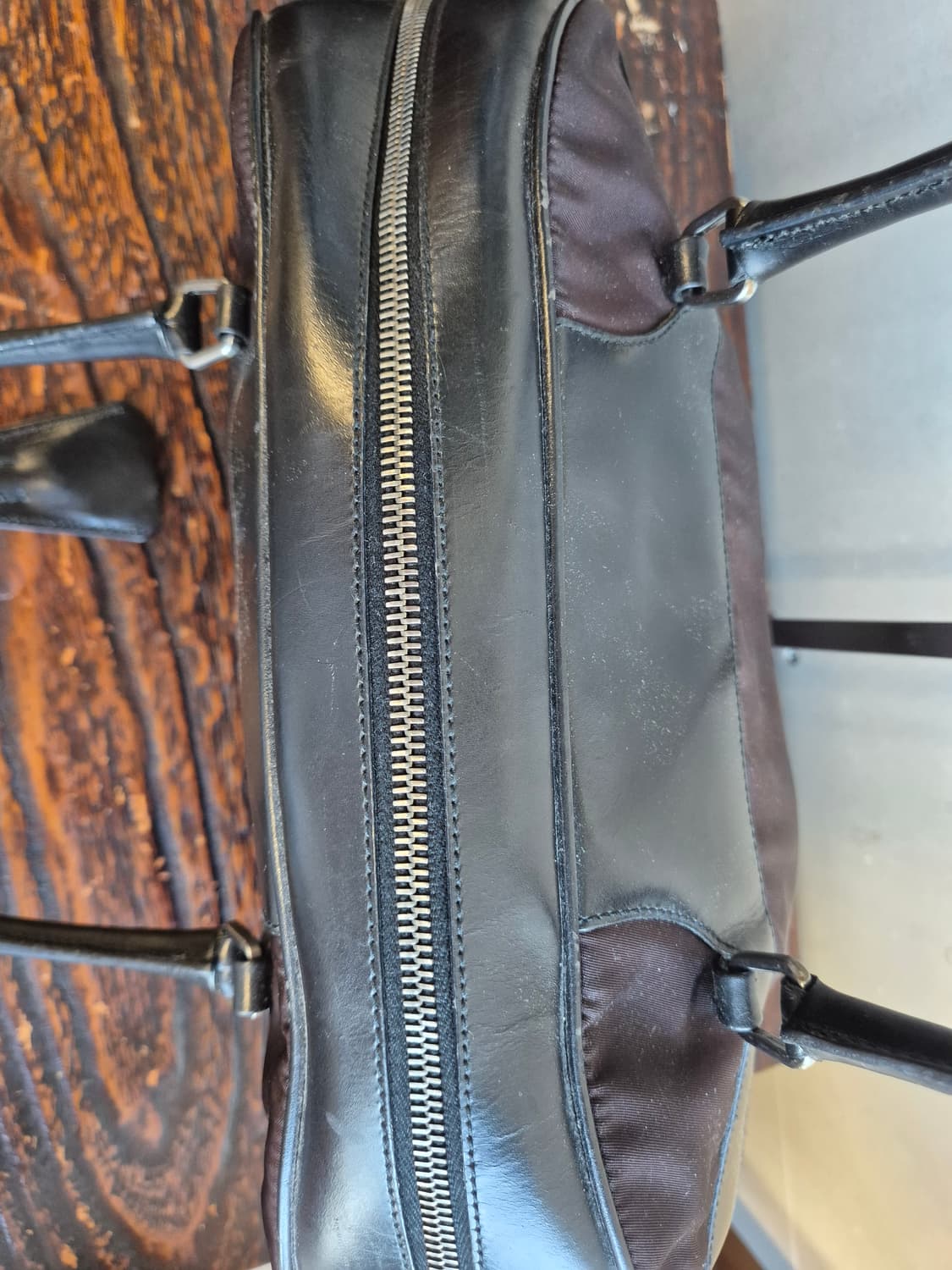 Prada 프라다 테수토 나일론 볼링백 초코브라운 상품이미지2