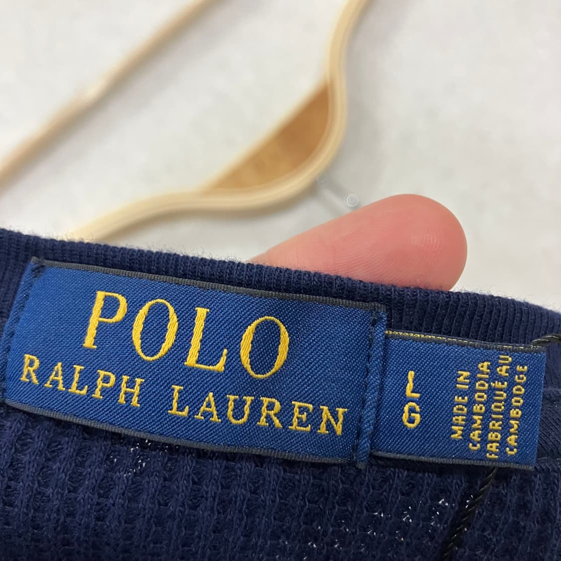 378 폴로 와플 롱슬리브 네이비 상품이미지2