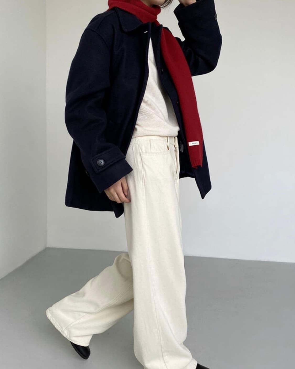 네이비 하프 코트 새상품 상품이미지2