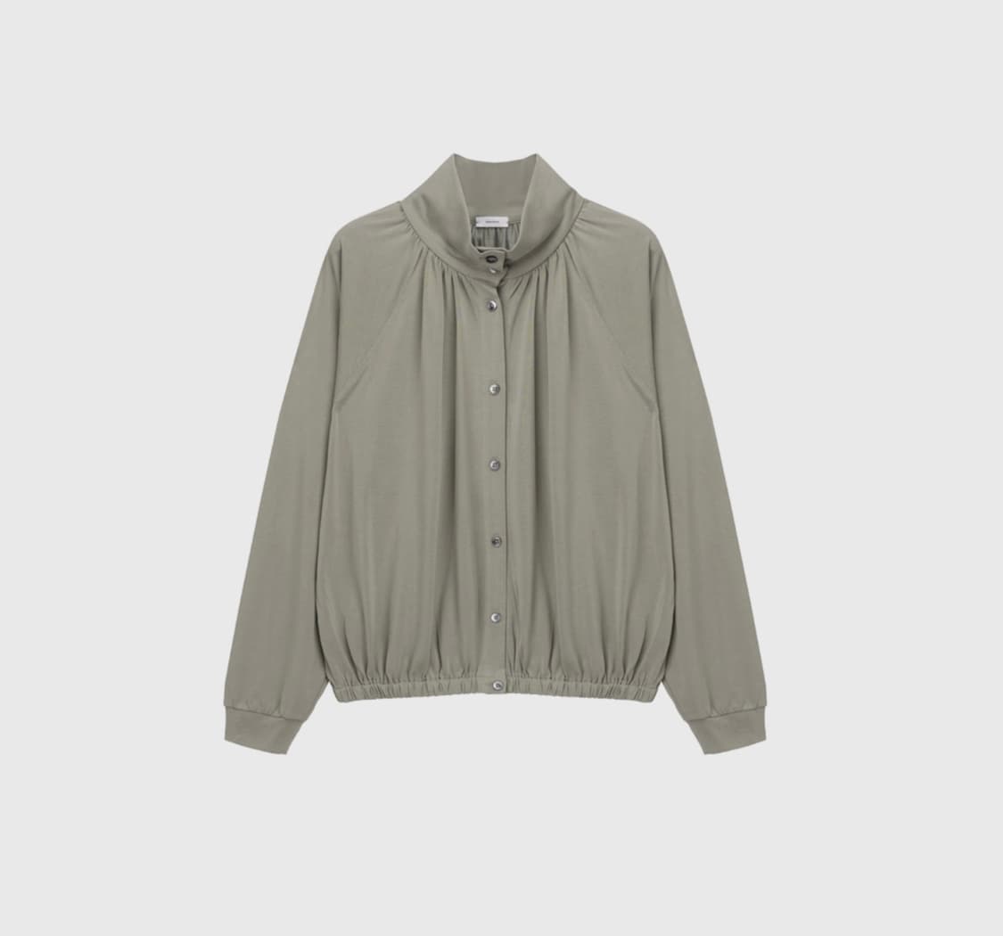 모노하 셔링 가디건 블라우스 상품이미지1