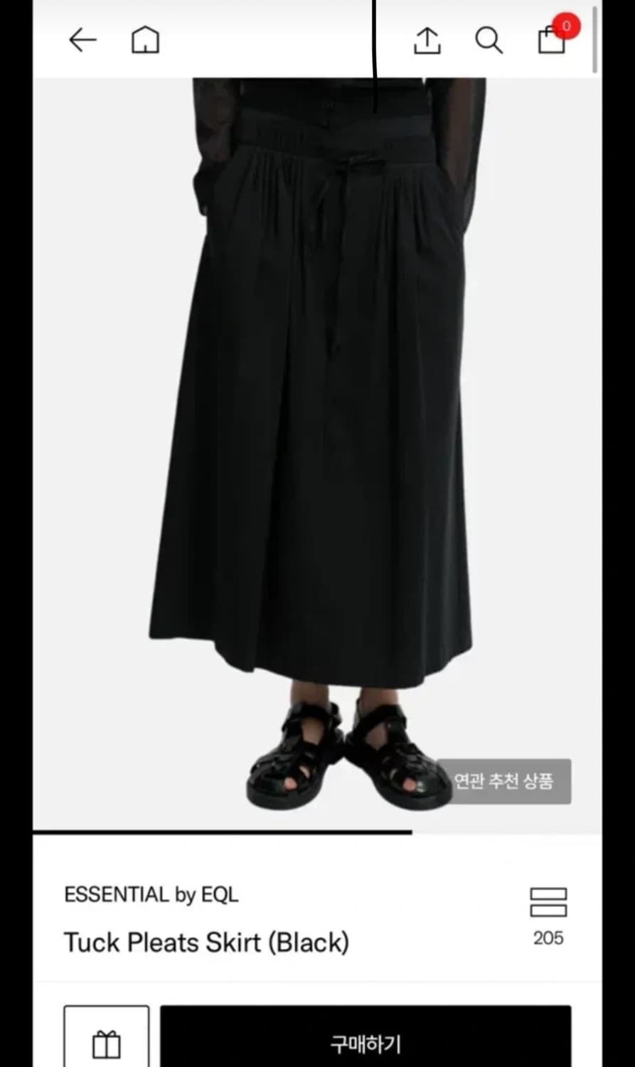 eql 에센셜 블랙 플리츠 스커트 상품이미지1