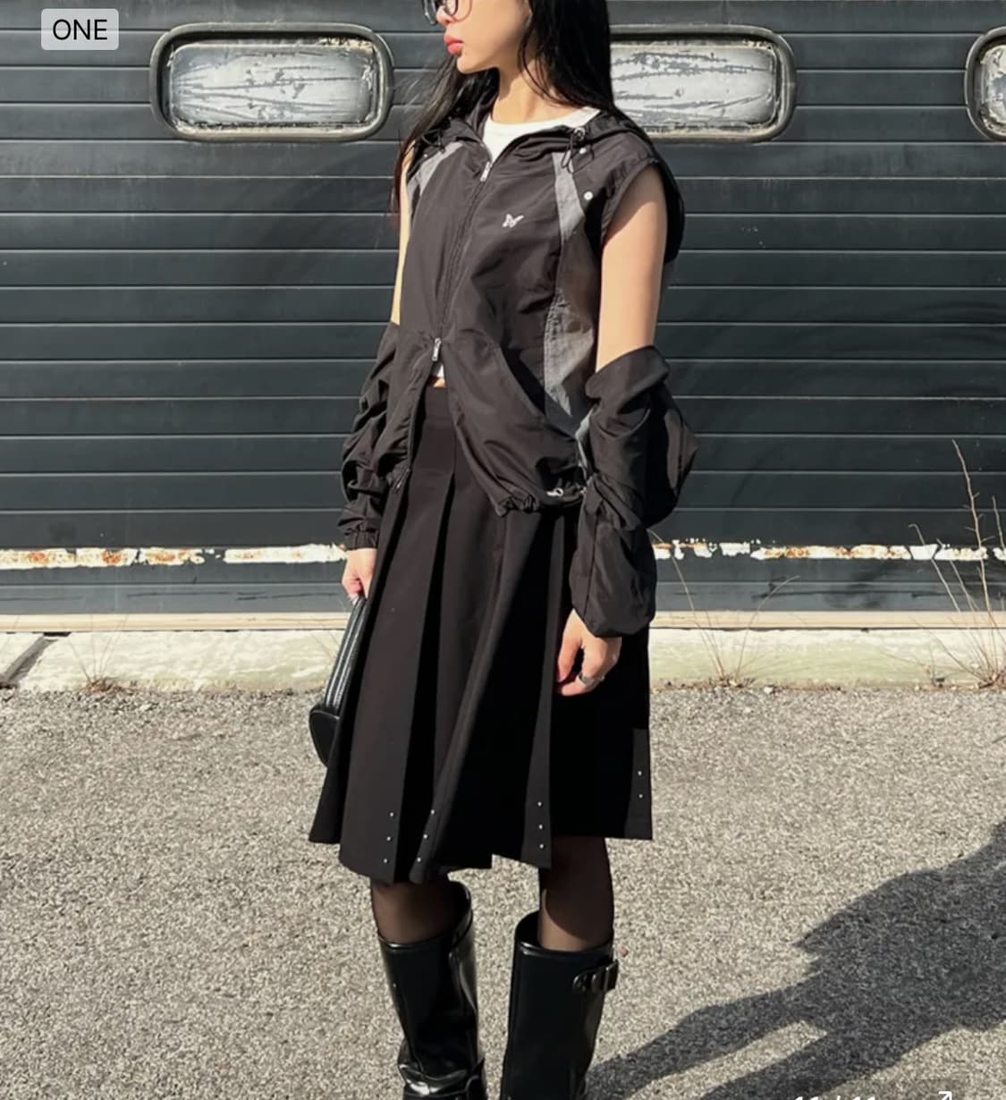 퀵배송) 팬시클럽 블랙 디테쳐블 볼레로 집업 BLACK 상품이미지9