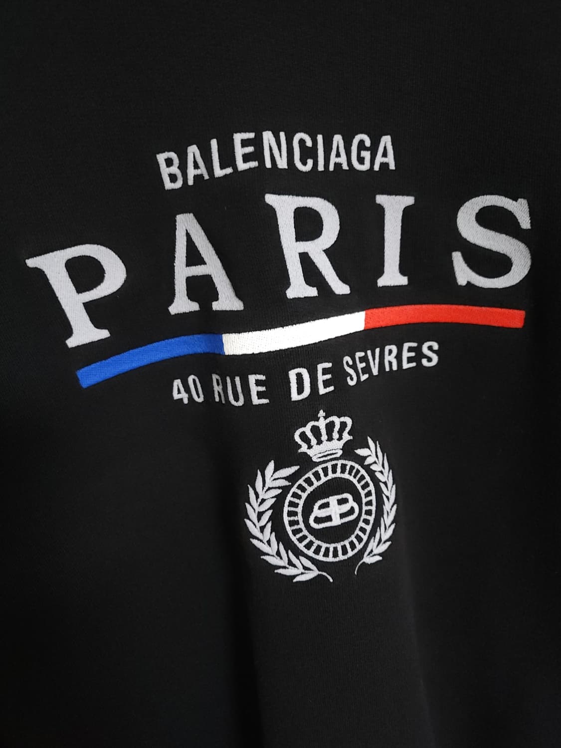 S 발렌시아가 블랙 파리스 플래그 자수 맨투맨 570807 TGV49 상품이미지3