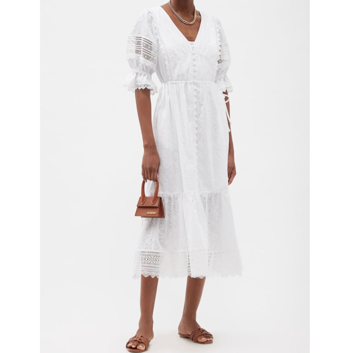 셀프포트레이트 앙글레이즈 화이트 원피스 상품이미지3