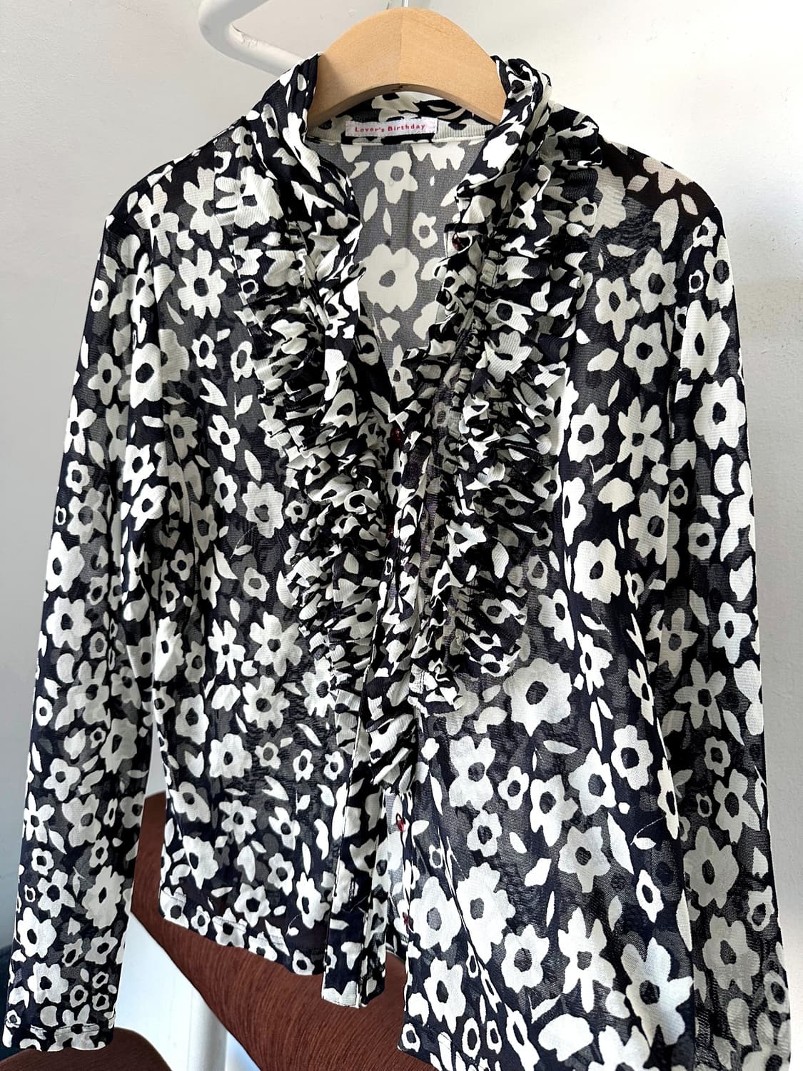 Silky fabric design wide collar blouse s 상품이미지2