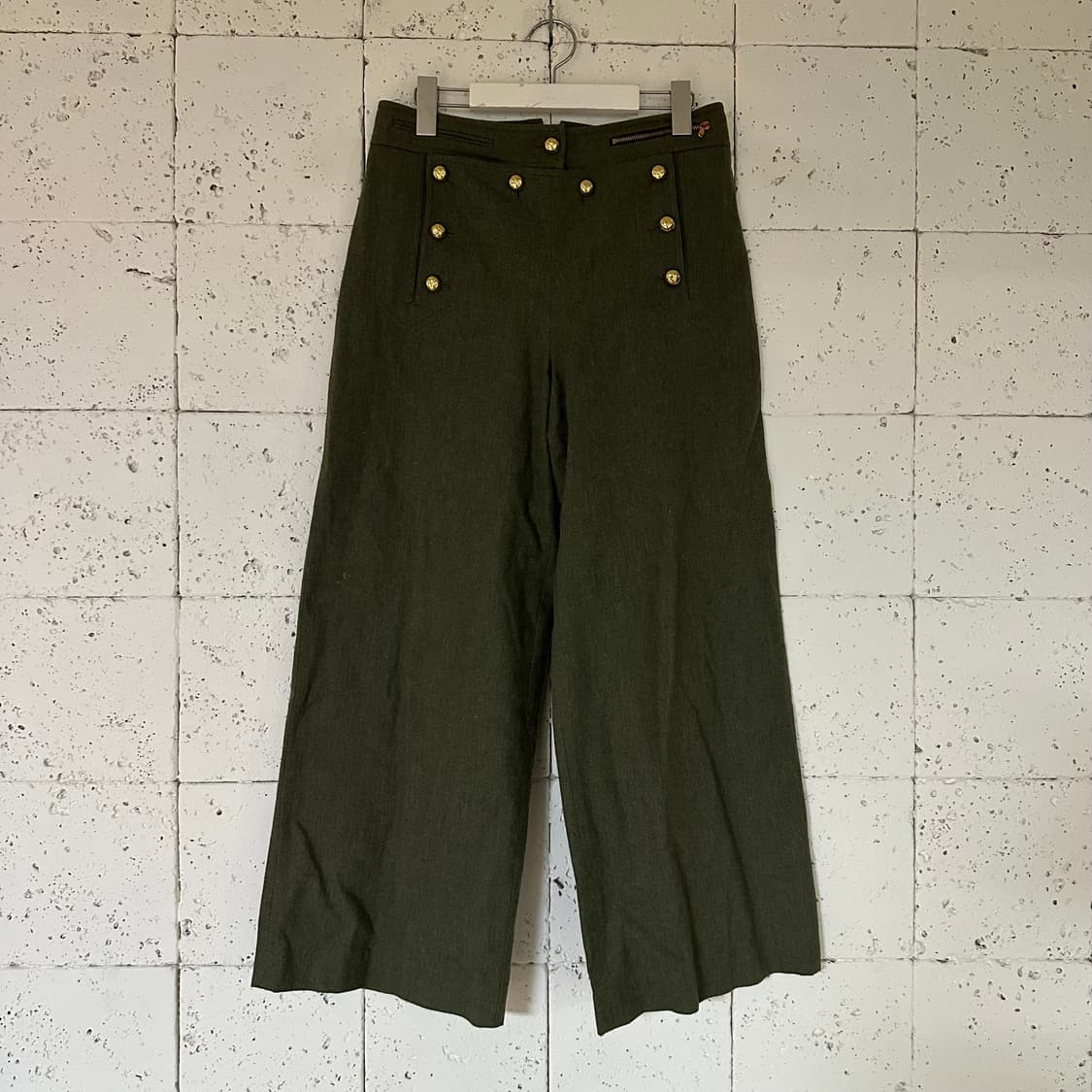 우먼36 럭키슈에뜨 모직 바지 카키 상품이미지1