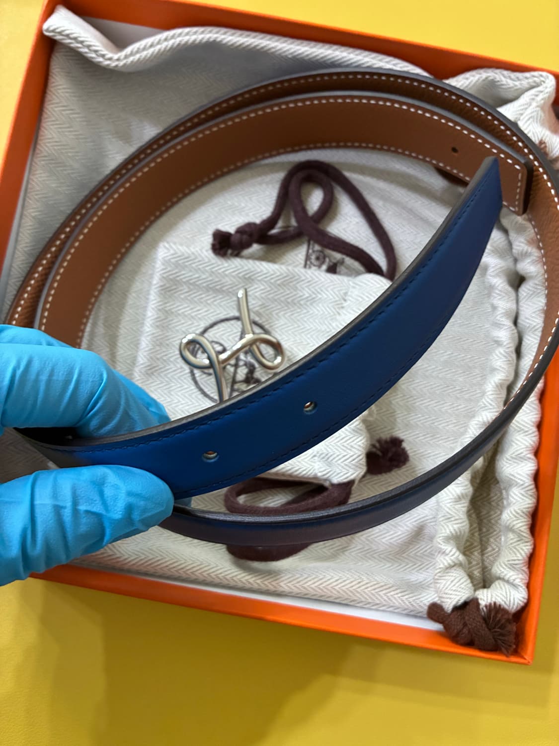 [정품/새상품] 에르메스 빈티지 커시브 H 벨트 (96년산/감정서포함) 상품이미지2