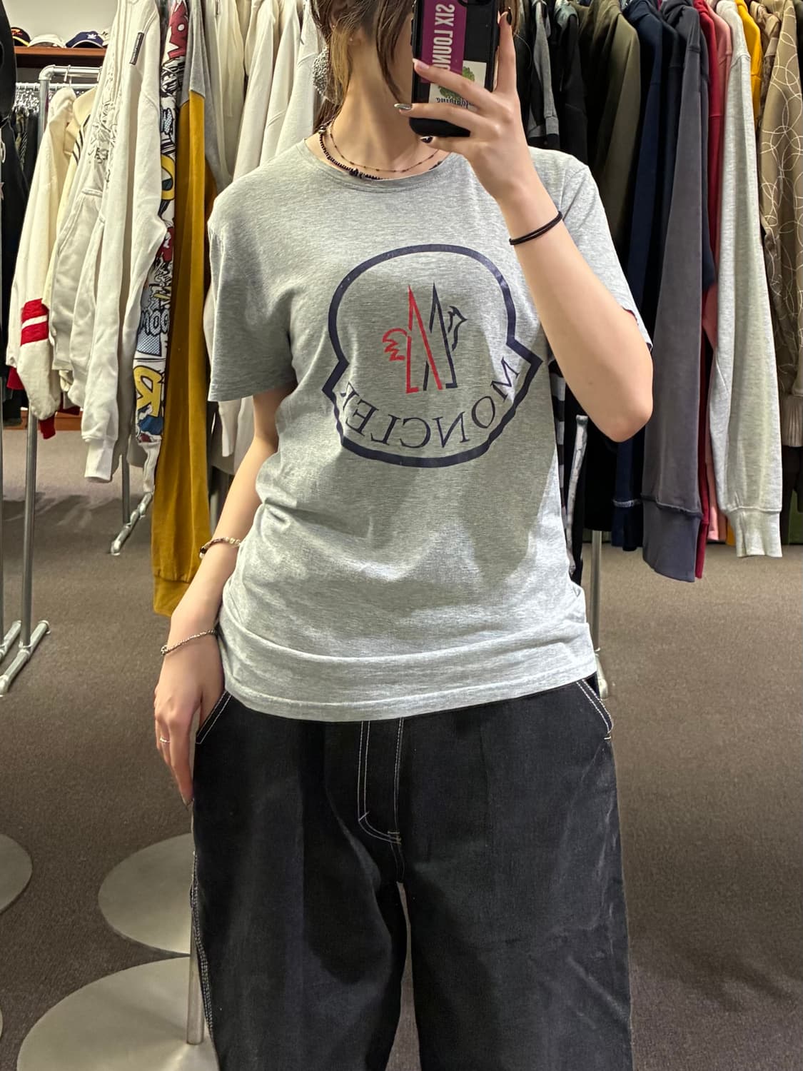 L)Moncler 빈티지 남성 맥시 로고 반팔 티셔츠 상품이미지1