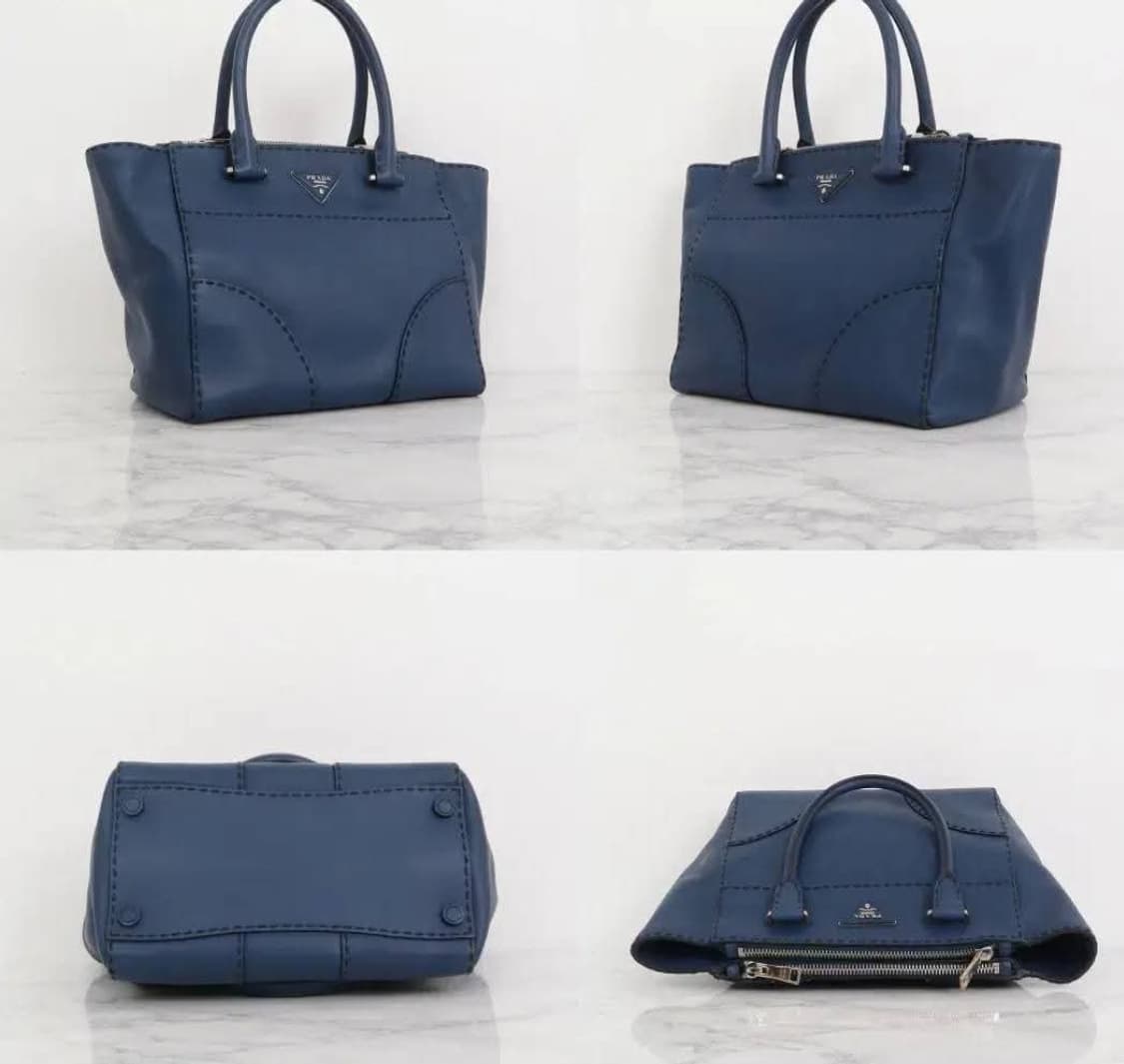 [정품] 프라다 사피아노 패치워크 토트&크로스백 네이비 레더 상품이미지4