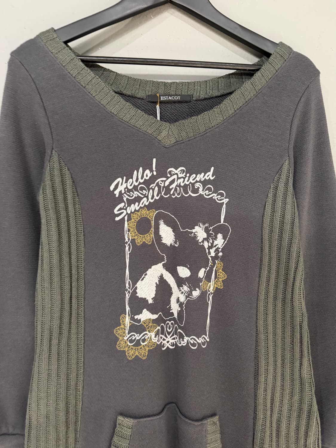 knit layered printing detail top 상품이미지6