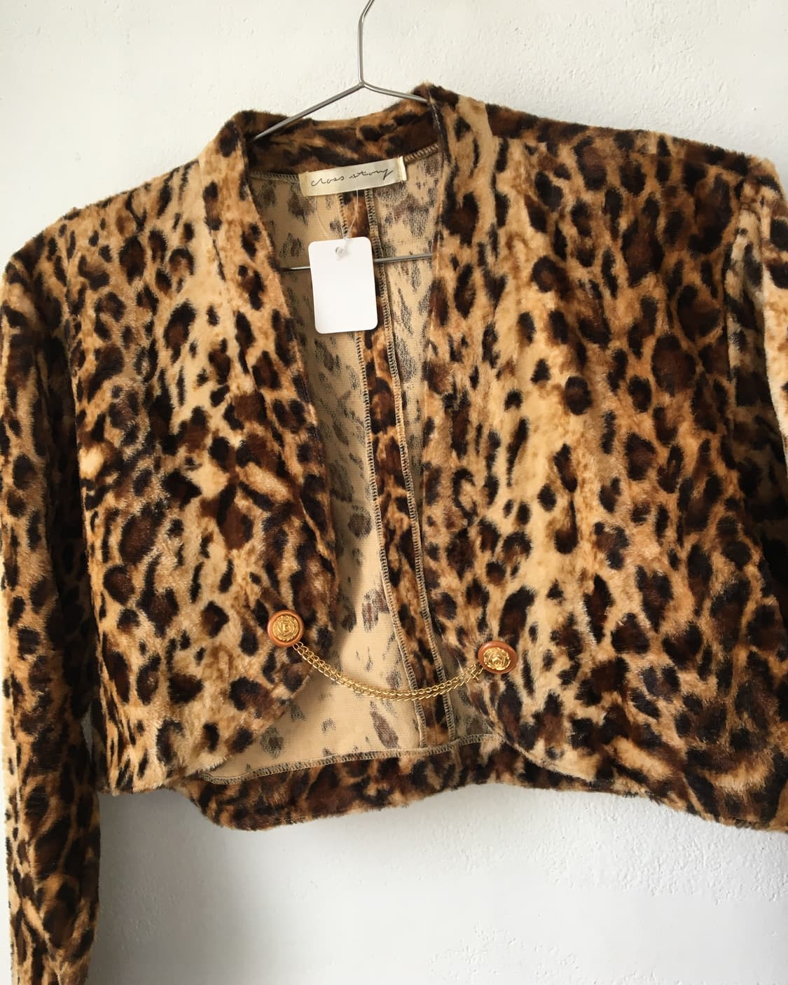Fake fur leopard pattern bolero 상품이미지4