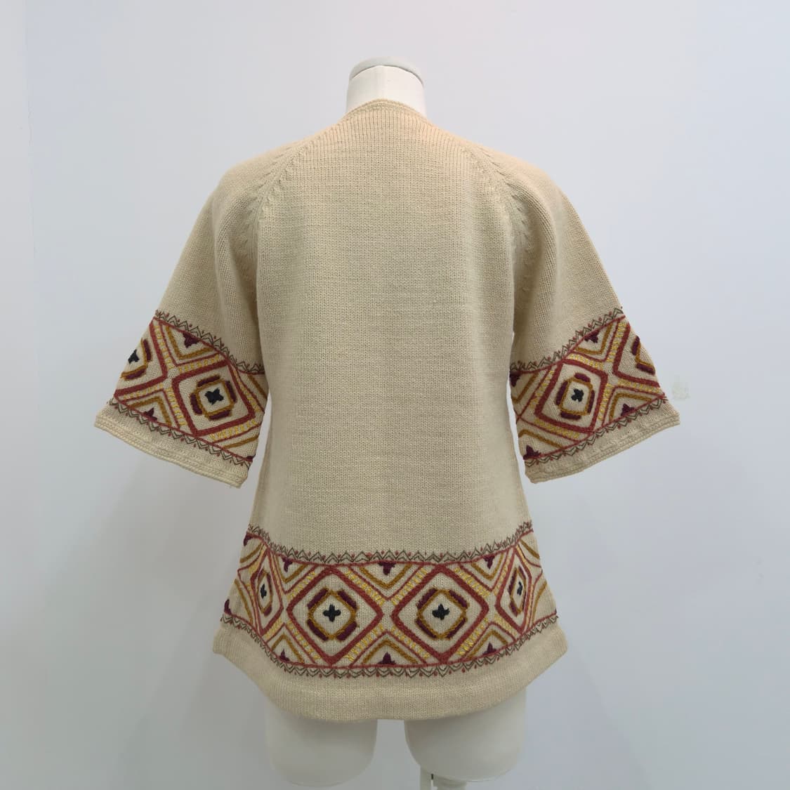 울 100% 포크패턴 에스닉 튜니크 니트 상품이미지2