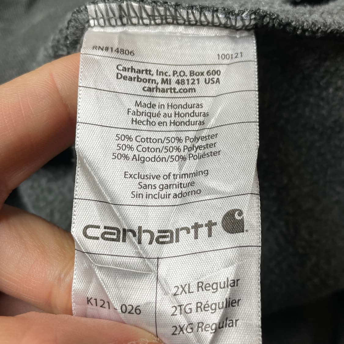 CARHARTT 칼하트 빈티지 그레이 기모 후드티 A00434 상품이미지10