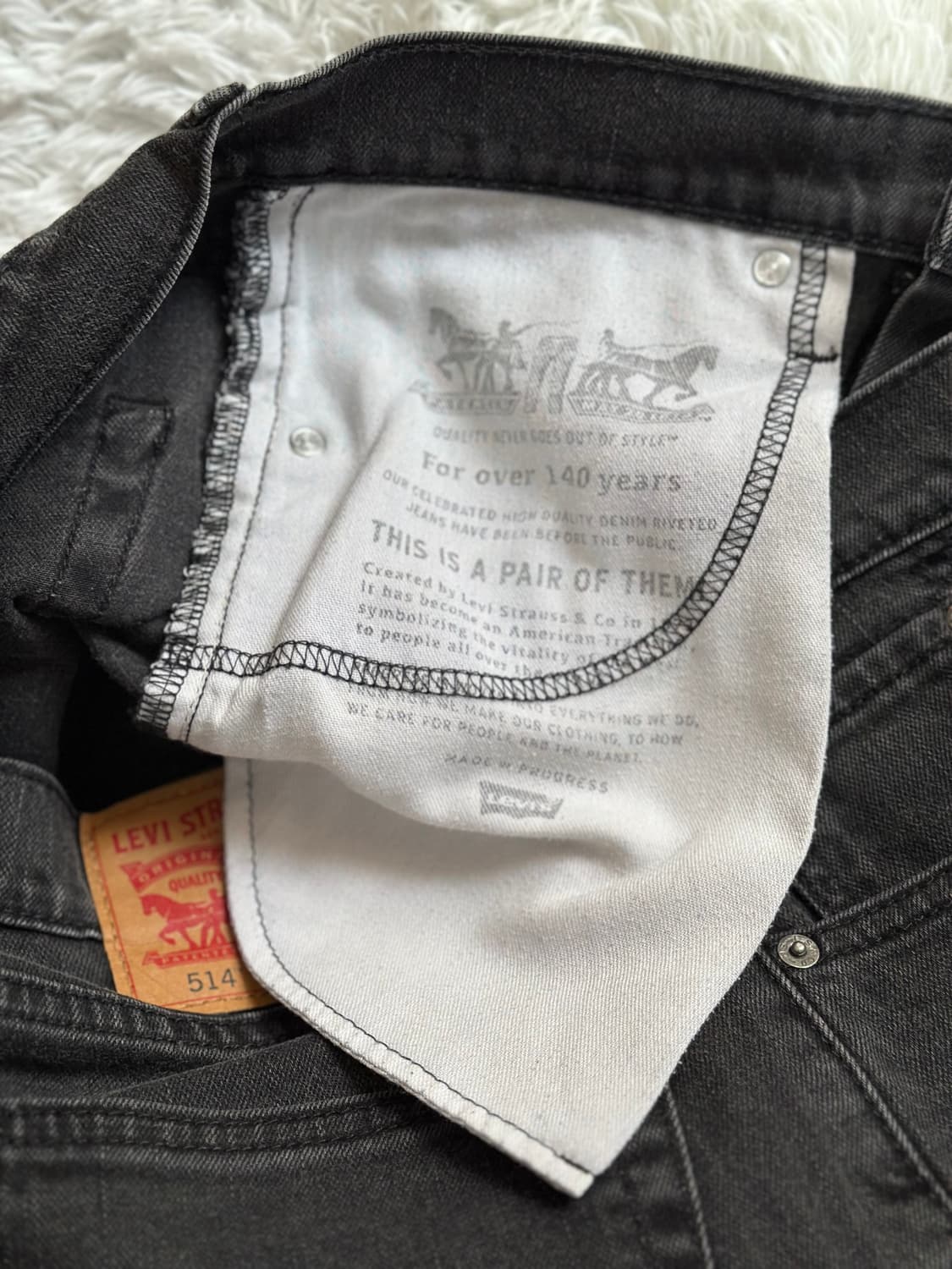 리바이스 514 블랙 데님 청바지 W30 L32 상품이미지4