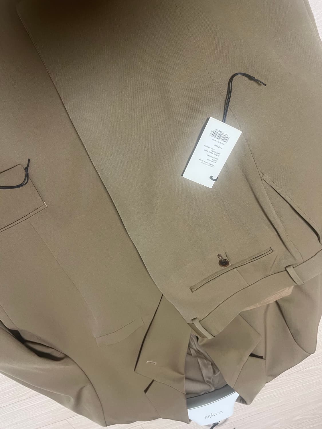 오라리 라이트 울 맥스 개버딘 더블 셋업 5사이즈 라이트 브라운 상품이미지3