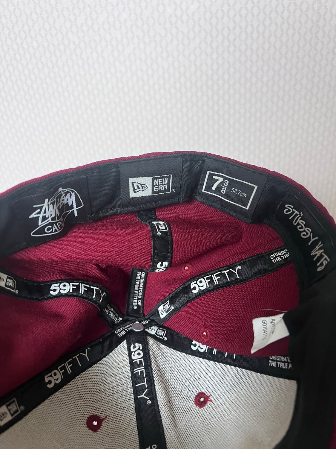 올드 스투시 뉴에라 버건디 울 볼캡 상품이미지4