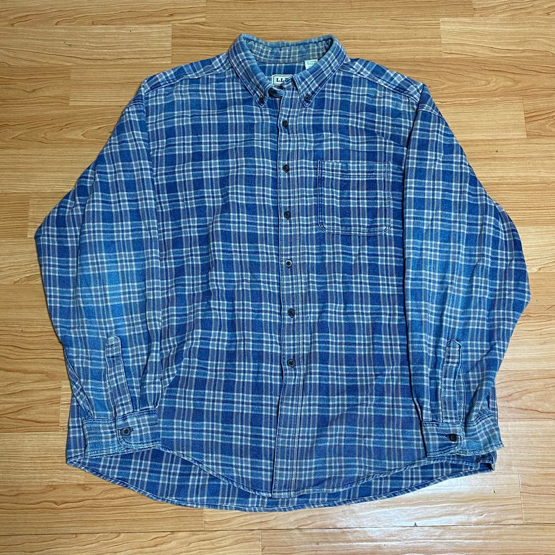 빈티지 80s 엘엘빈 플란넬 체크 셔츠 XXL 2XL 상품이미지1