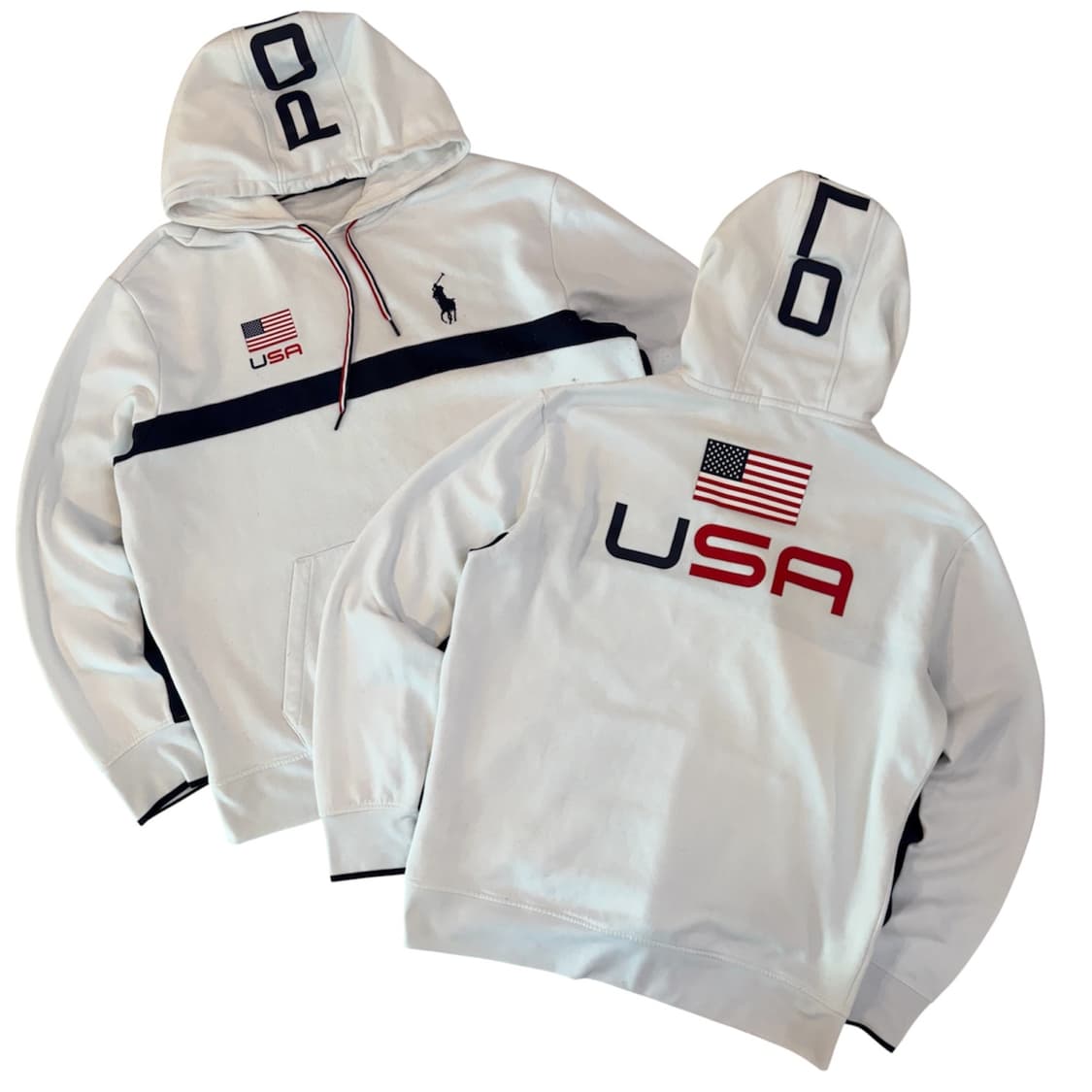 폴로 랄프로렌 빅포니 치프키프 USA 성조기 후드티 화이트 상품이미지1