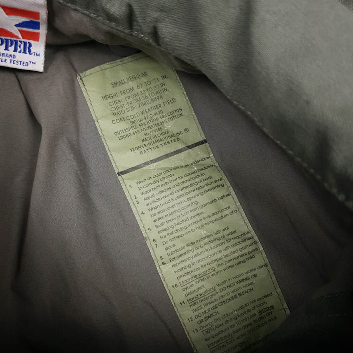 프로퍼 카키 M65 포포켓 콜드웨어 필드자켓  SIZE 상품이미지5