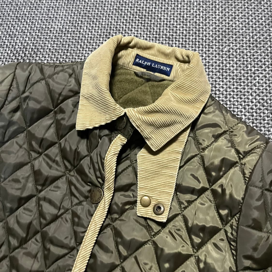 폴로 퀼팅 자켓 우먼즈 카키 상품이미지2