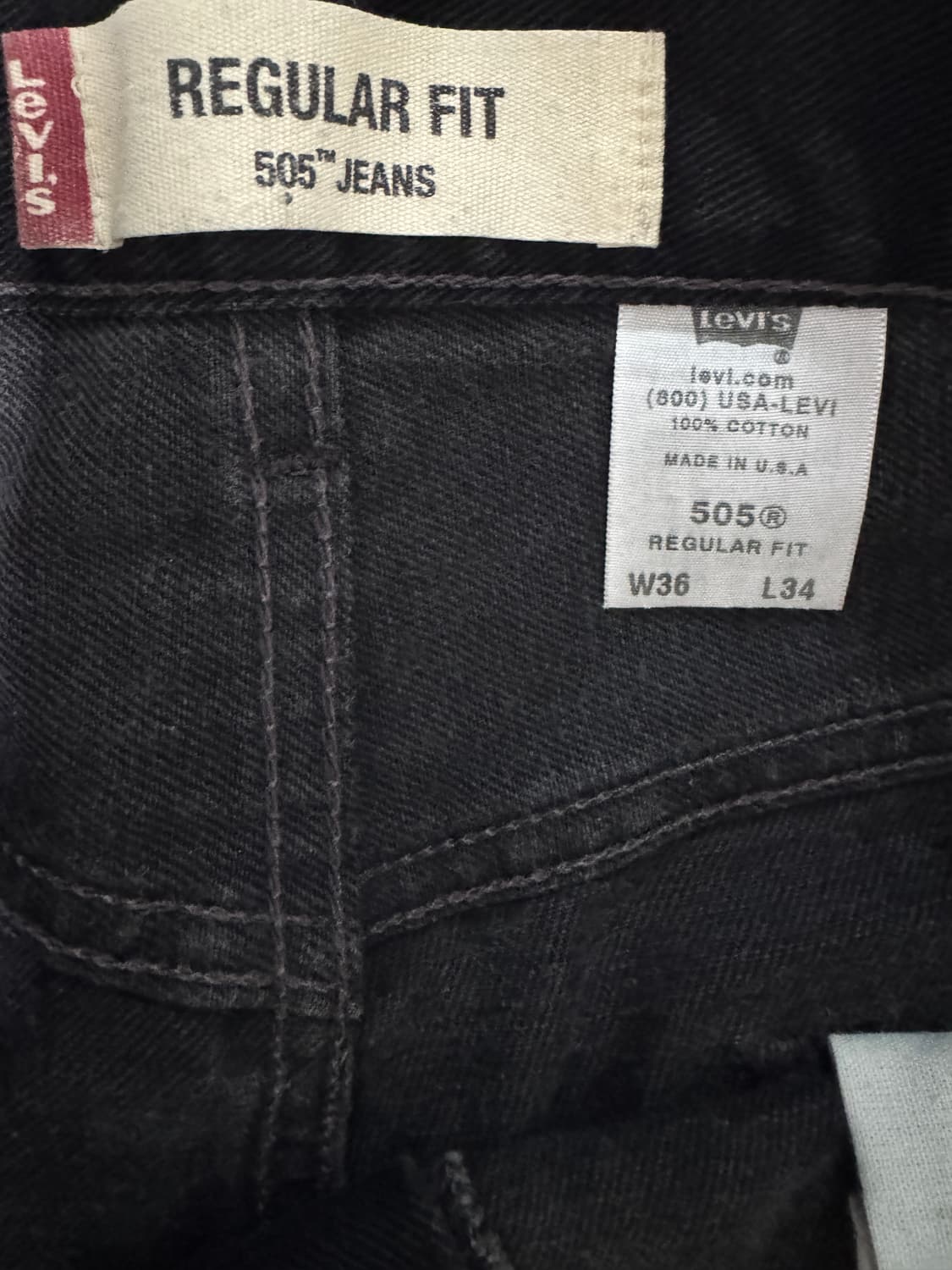 [USA] 90s 리바이스 505 블랙/흑청 (36x34) 상품이미지3