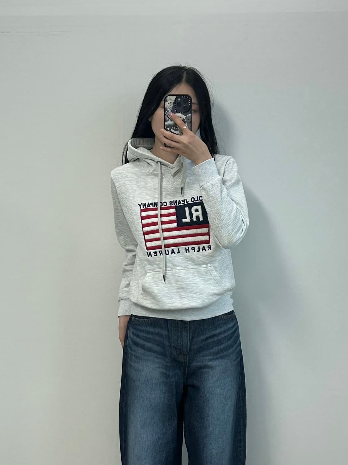 폴로 랄프로렌 성조기 그레이 후드티 상품이미지1