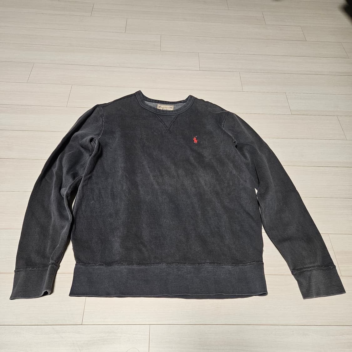 폴로 가먼트다이 맨투맨 - 폴로 블랙 /M사이즈 상품이미지2