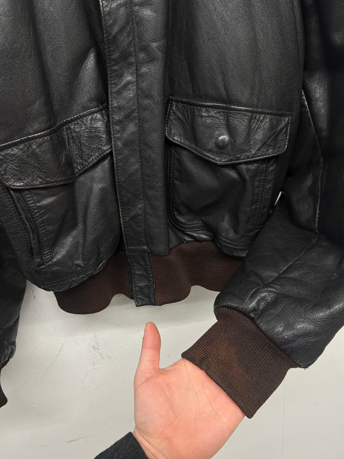 90s L.L.Bean 염소가죽 A2 레더 플라잉자켓  상품이미지5