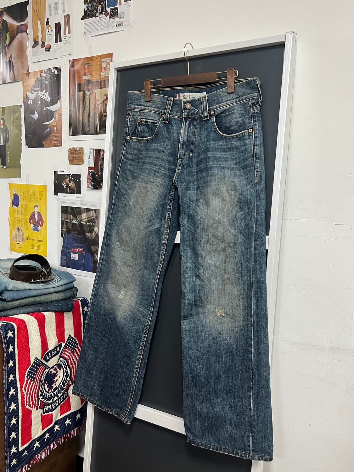 00s Levis 리바이스 521 와이드핏 데님 팬츠 상품이미지8