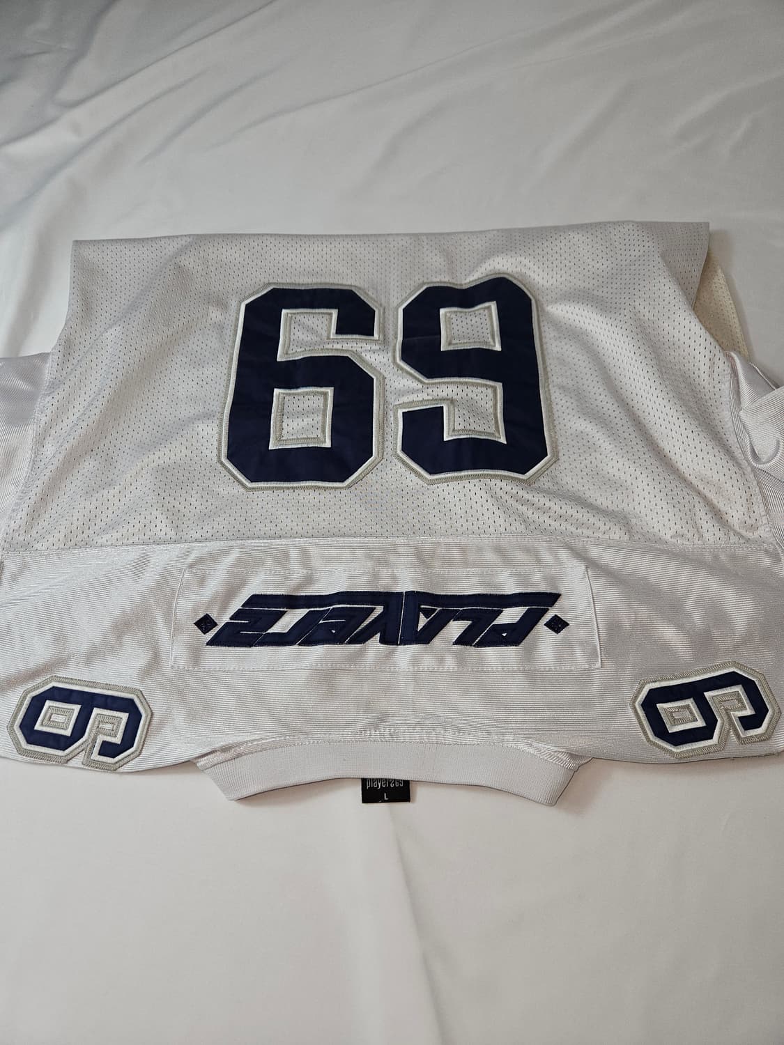 플레이어즈69 슬러거 로고 화이트 메쉬 풋볼 져지 유니폼 L 상품이미지4