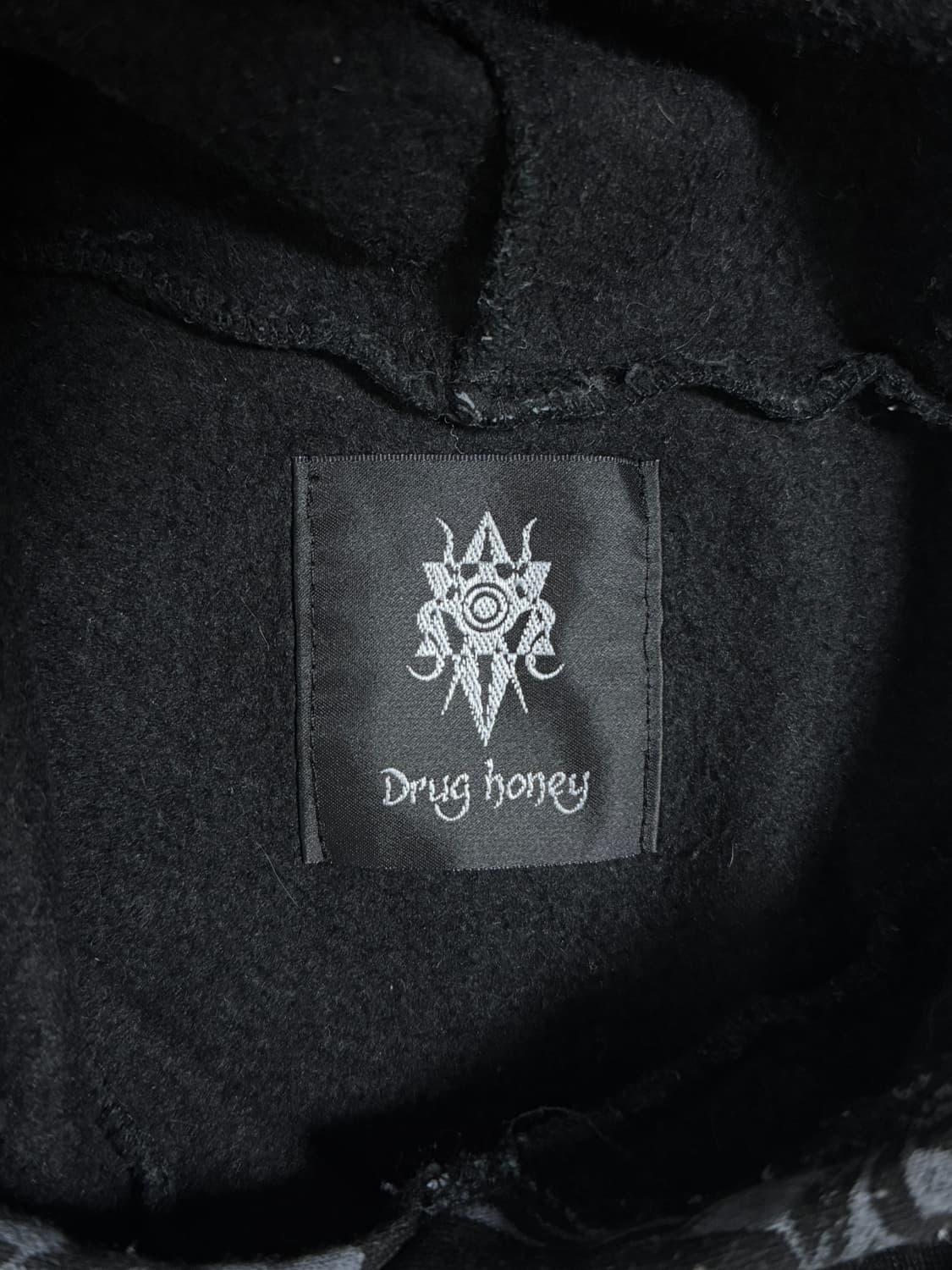 Drug honey 스컬 로즈 프린팅 후드티 펑크 상품이미지5