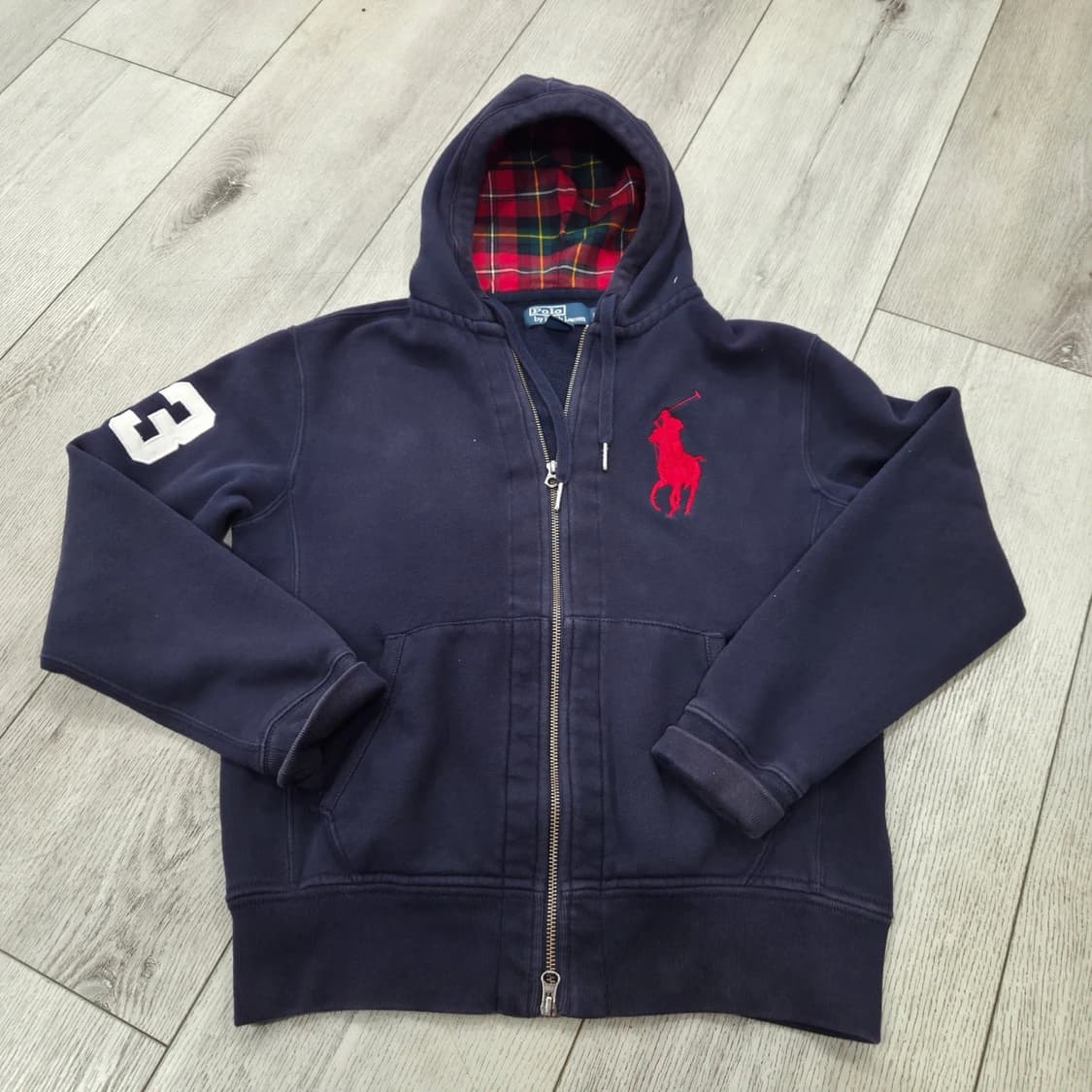 폴로 랄프 로렌 빅 포니 체크 안감 후드 집업 상품이미지1