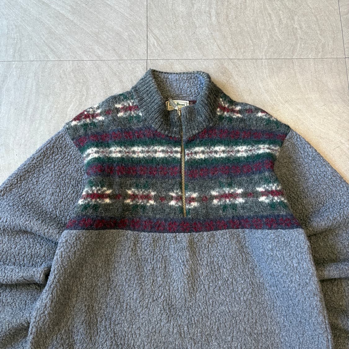 90s L.L.bean 90년대 미국 생산 엘엘빈 그레이 신칠라 풀오버  상품이미지3