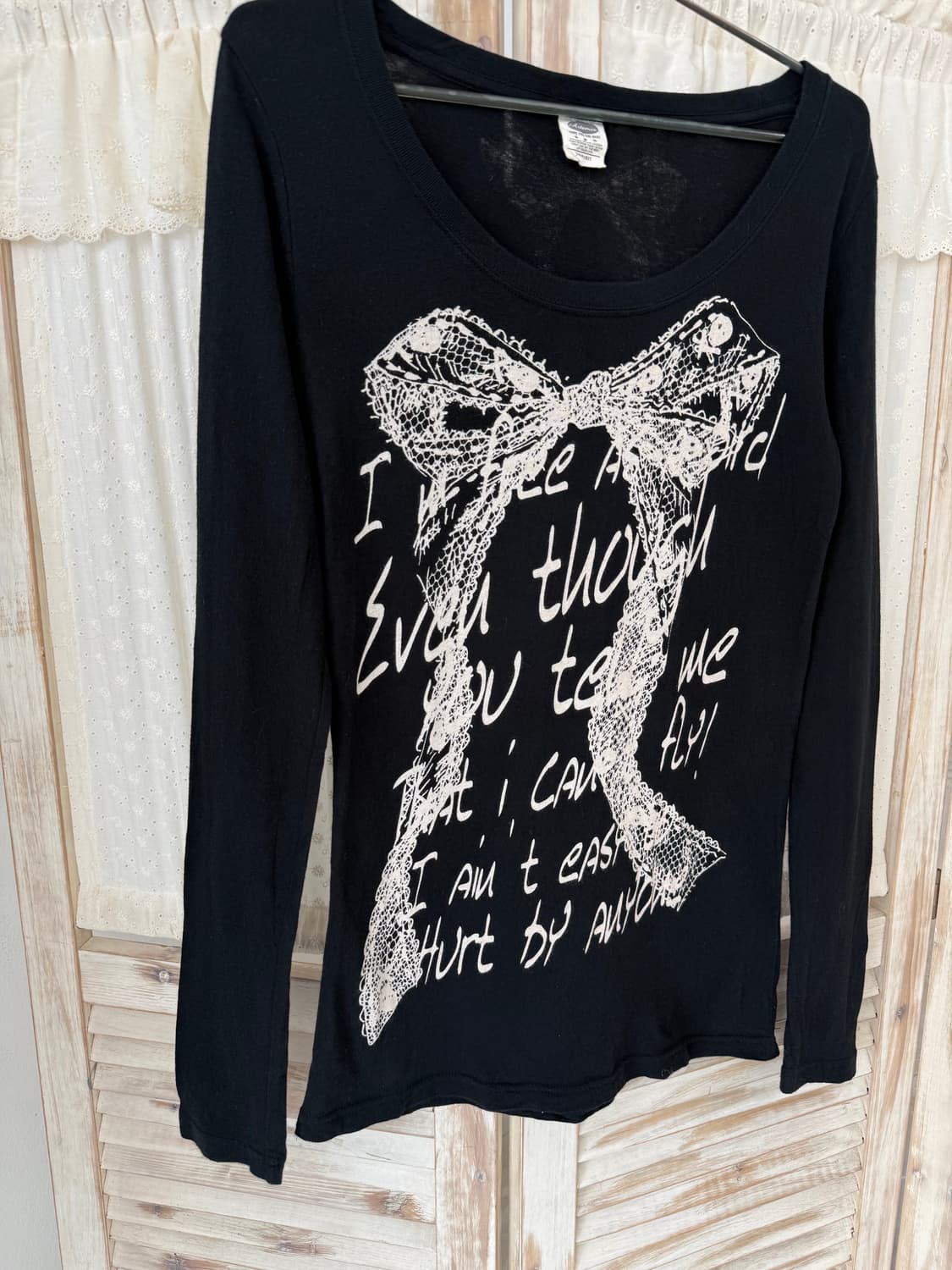 Black ribbon printed long sleeve 상품이미지7