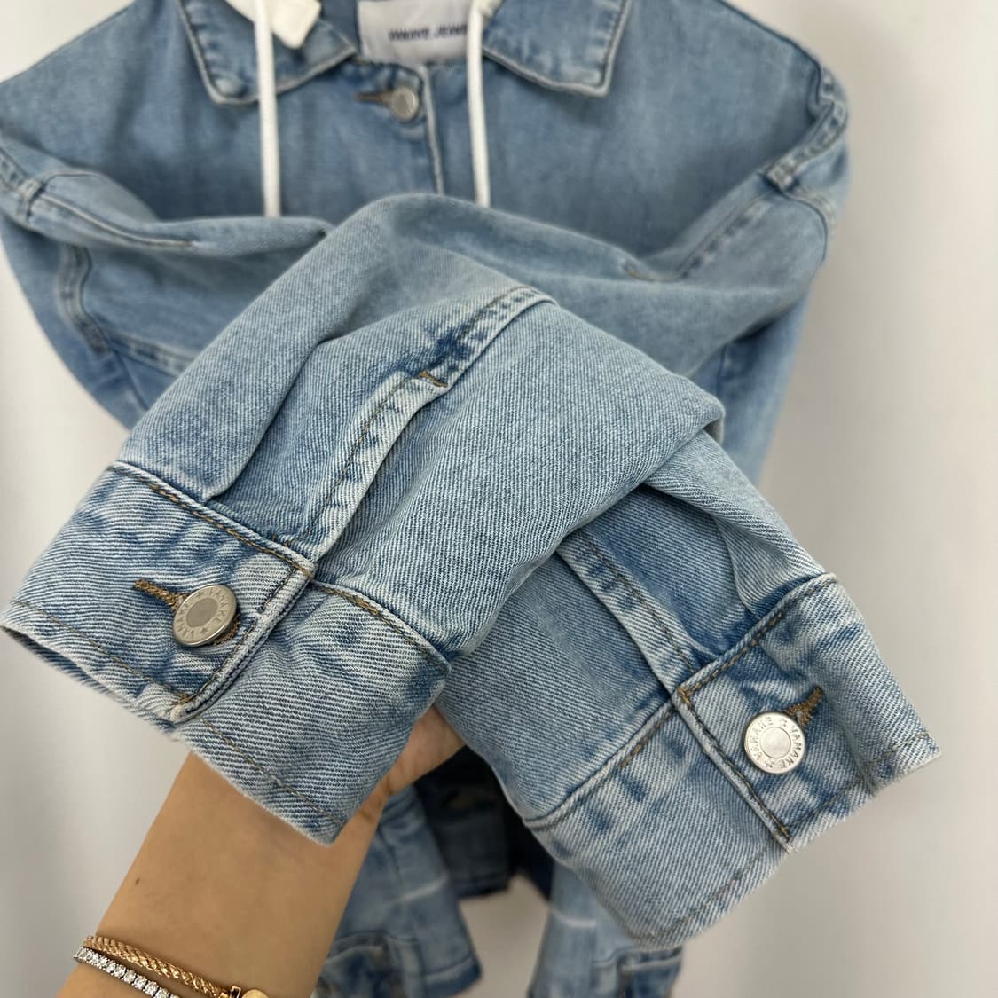   반에이크 여자 오버핏 데님 청자켓 FREE 상품이미지5