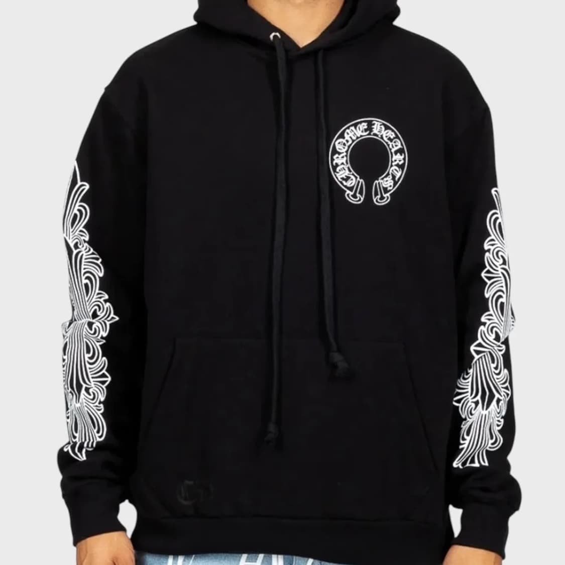 XXL / 크롬하츠 홀스슈 플로랄 블랙 후드티셔츠 상품이미지8