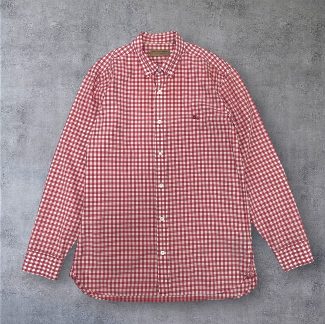 버버리 Burberry 핑크 깅엄 체크 버튼다운 셔츠 M 상품이미지1