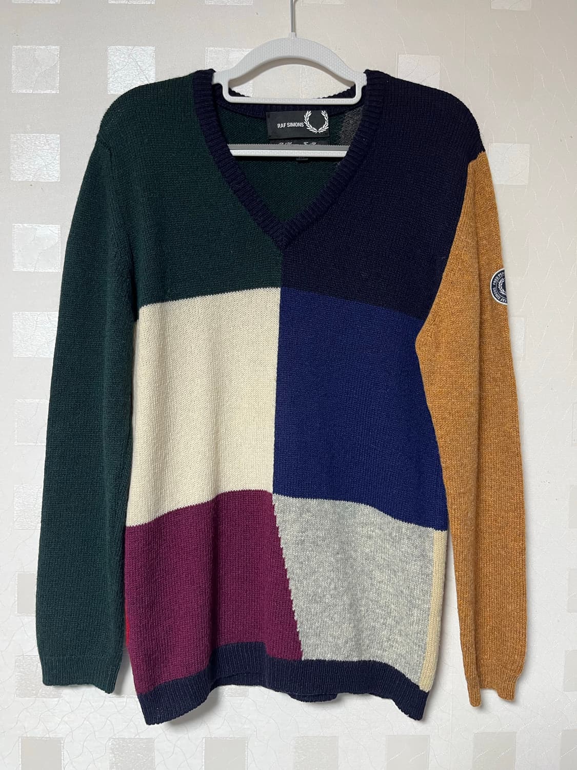 RAF SIMONS X FRED PERRY 배색 니트 XS 상품이미지1