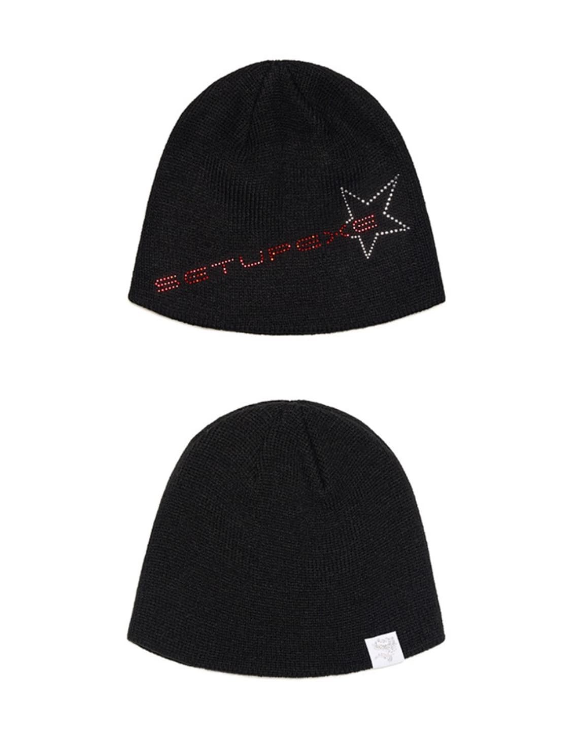 Star red lettering hotfix Beanie [Black] 상품이미지2