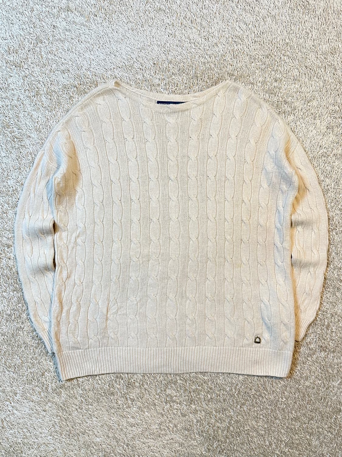 폴로 스포츠 신형 케이블 울 캐시미어 꽈배기 니트 아이보리 상품이미지1