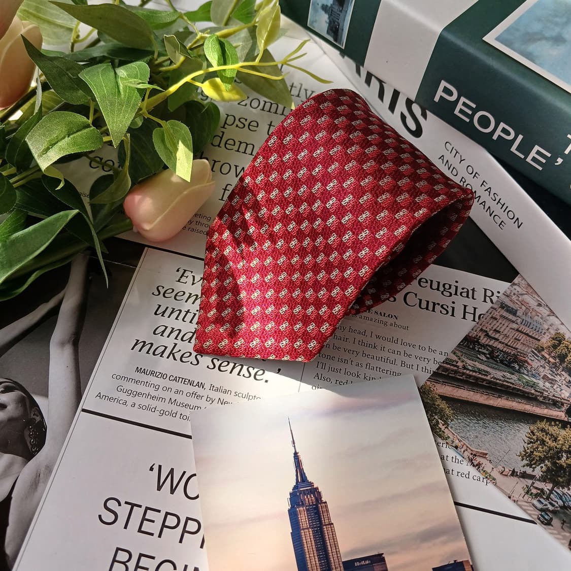 에스.티. 듀퐁 실크 레드 로고 패턴 넥타이 8cm A+등급 E824
 상품이미지3