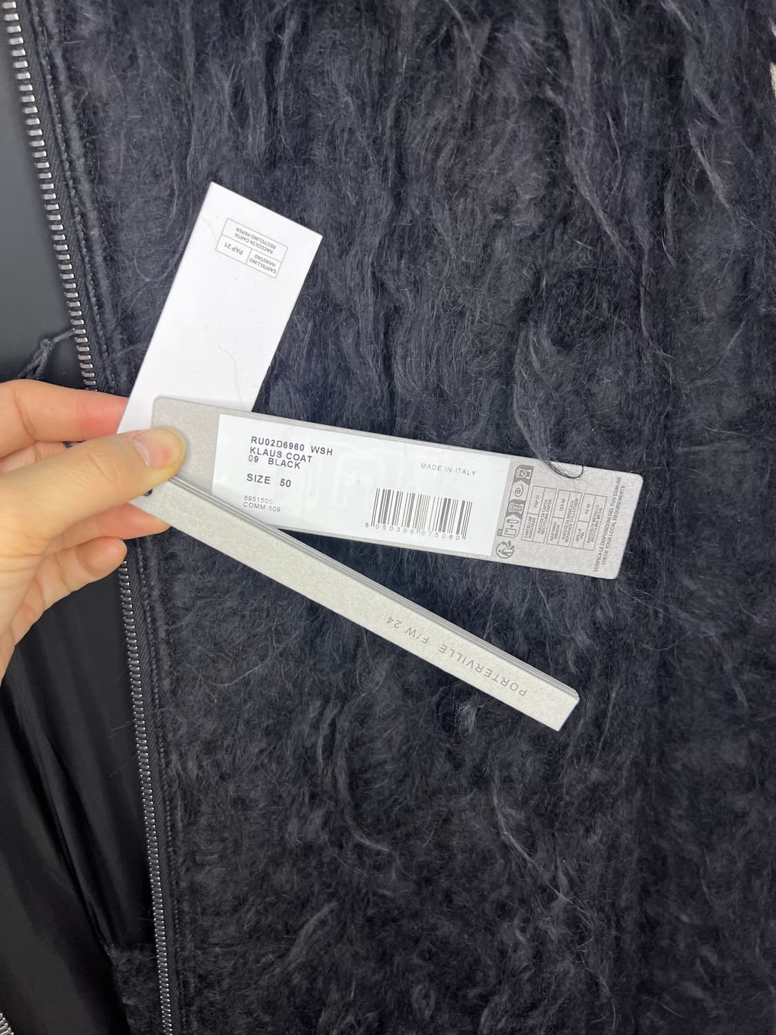 릭오웬스 24FW 포터빌 알파카 헤어 코트 상품이미지5