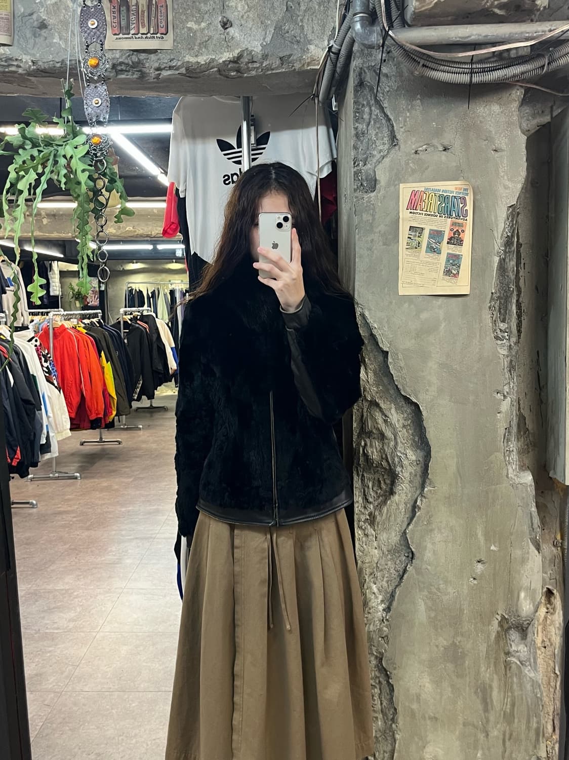 토끼 여우 양가죽 퍼자켓 블랙 66 #csz1967 상품이미지2