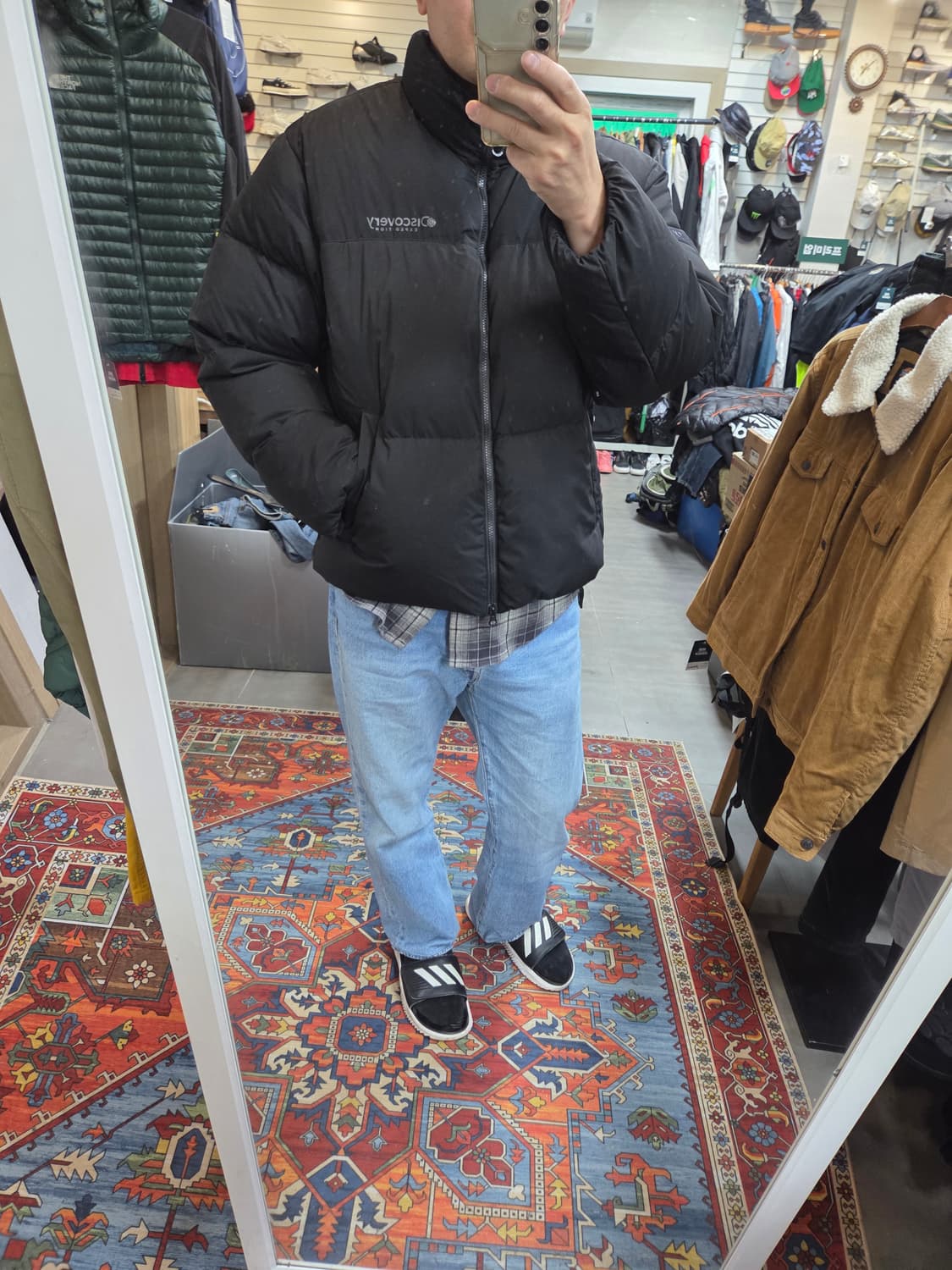 디스커버리 rds 에버튼 숏 다운패딩 105 상품이미지8