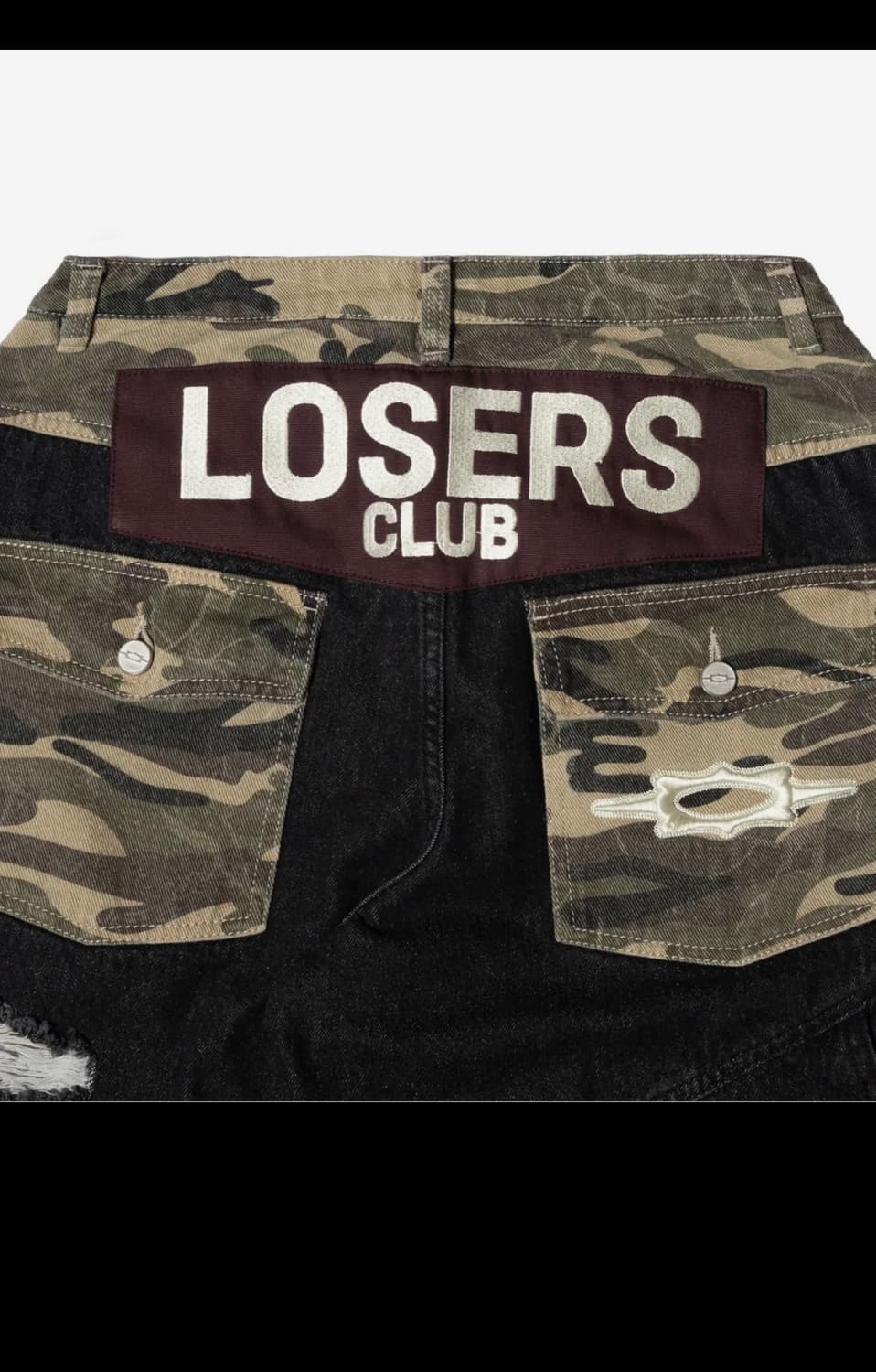 카모 믹스 데미지 와이드 데님팬츠 상품이미지3